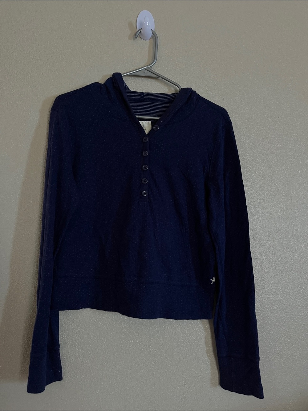 aerie Navy and White Striped Pullover Sweatshirt